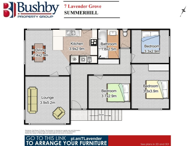 7 Lavender Grove, Summerhill TAS 7250 Floorplan
