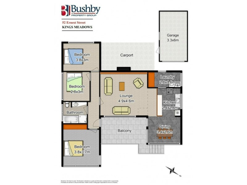 52 Ernest Street, Kings Meadows TAS 7249 Floorplan