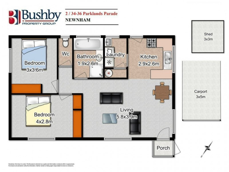 2/34-36 Parklands Parade, Newnham TAS 7248 Floorplan