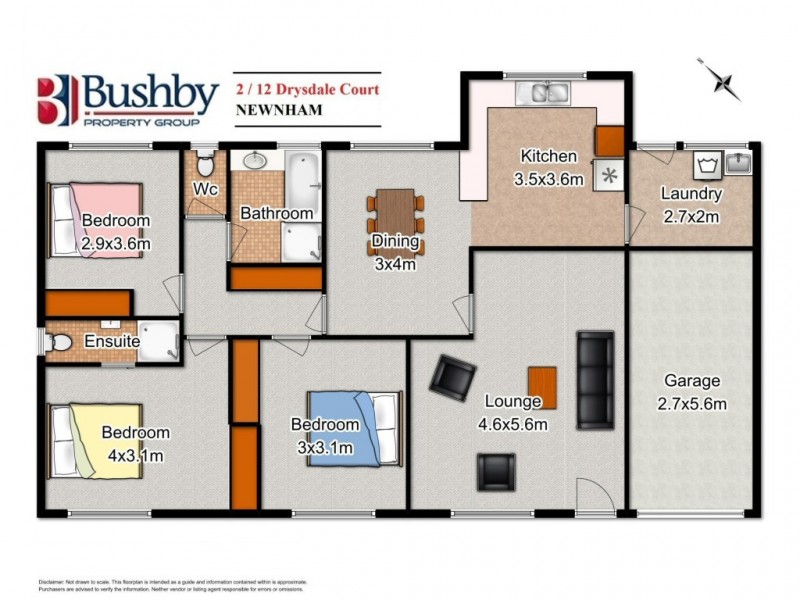 2/12 Drysdale Court, Newnham TAS 7248 Floorplan