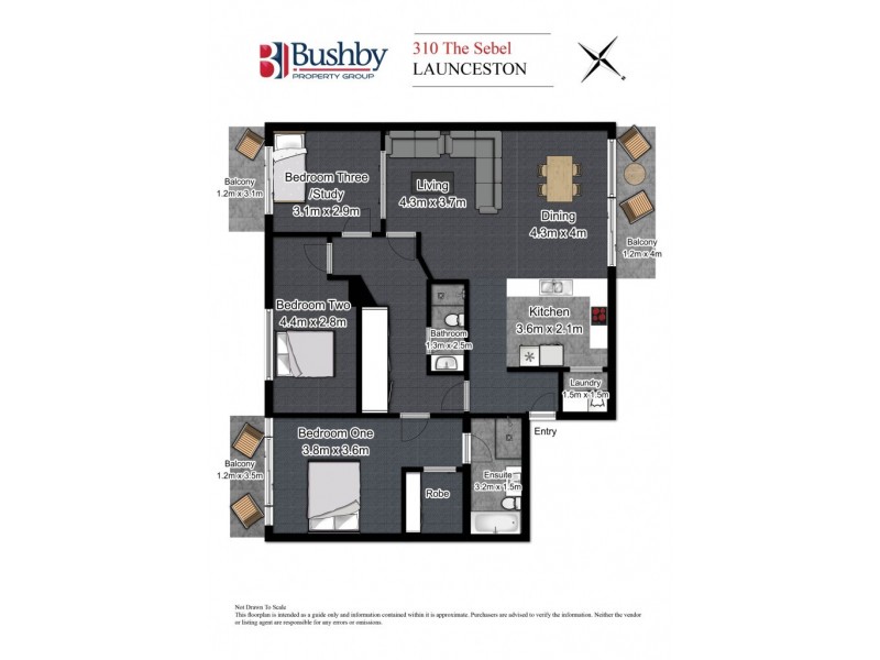 310/12-14. St John Street, Launceston TAS 7250 Floorplan