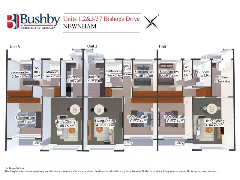 1,2 and 3/37 Bishops Drive, Newnham TAS 7248 Floorplan