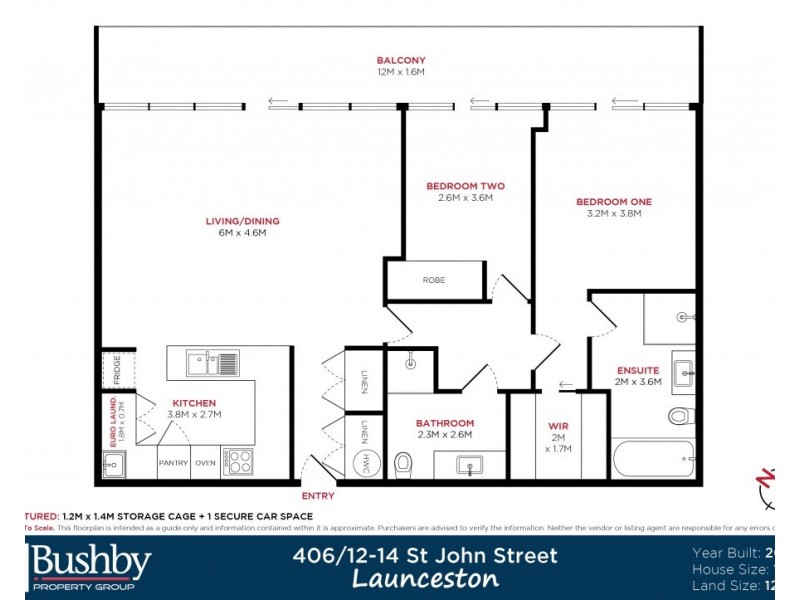 406/12-14 St John Street, Launceston TAS 7250 Floorplan