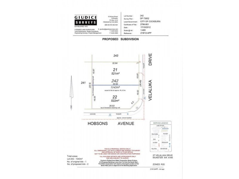 Lot 22,  VELALUKA DRIVE, Munster WA 6166