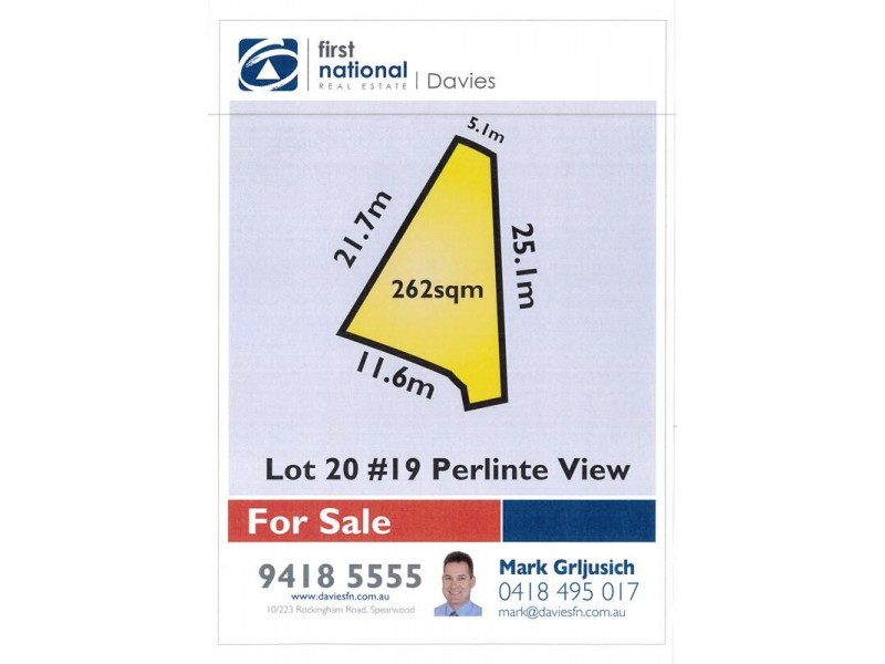 Lot 20, 19 PERLINTE VIEW, North Coogee WA 6163
