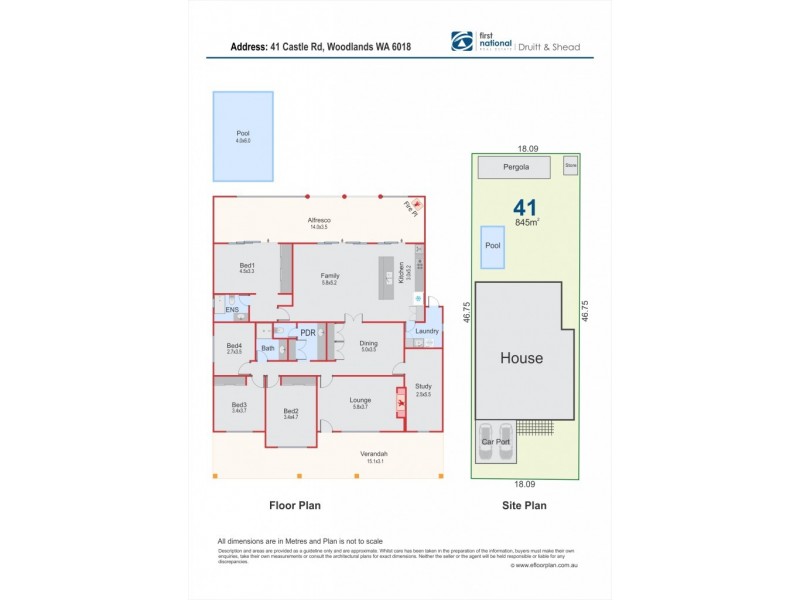 41 Castle Road, Woodlands WA 6018 Floorplan