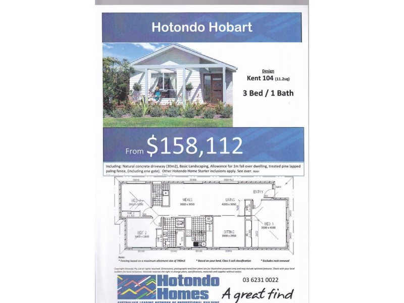 Hotondo – Kent 104 House & Land – Wallcrest Road, Berriedale TAS 7011
