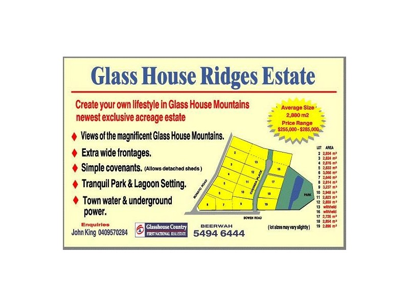 CORNER of BOWEN and BONATO ROADS, Glass House Mountains QLD 4518