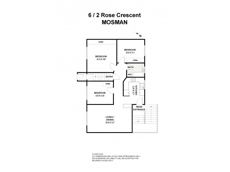 6/2 Rose Crescent, Mosman NSW 2088 Floorplan