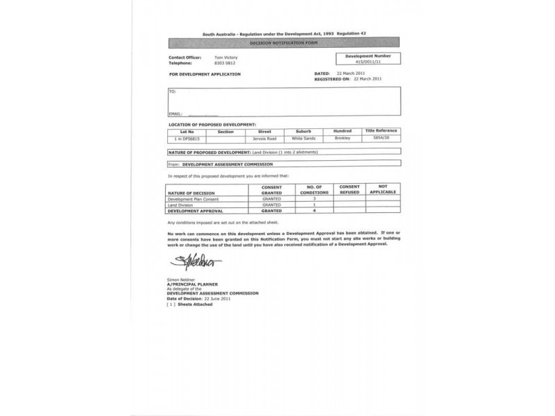 1155 (Proposed Allotment 10) Jervois Road Whitesands via, Murray Bridge SA 5253