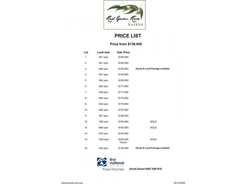 Lots 1-16 Shetland Court (Off North Rd), Nairne SA 5252