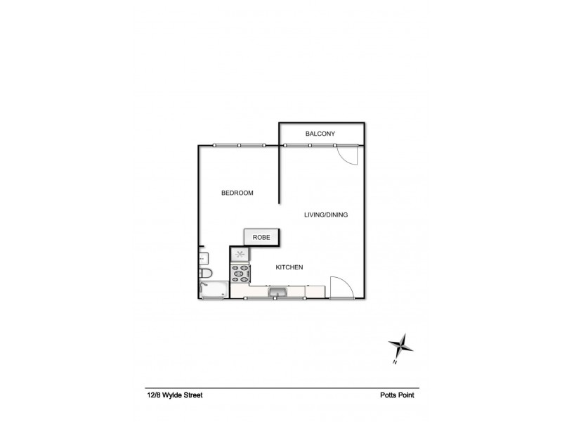 12/8 Wylde Street, Potts Point NSW 2011 Floorplan