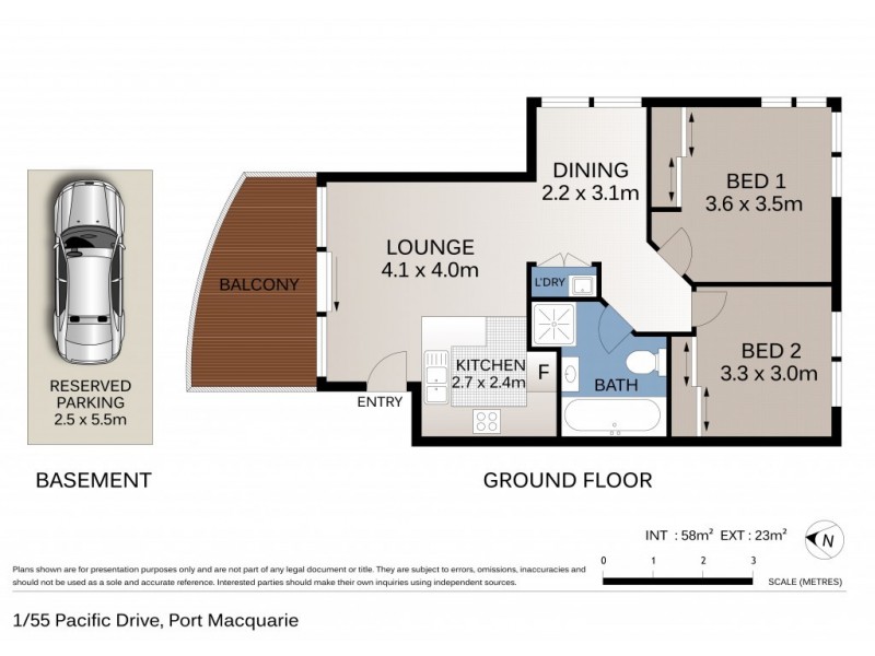1/55 Pacific Drive, Port Macquarie NSW 2444 Floorplan