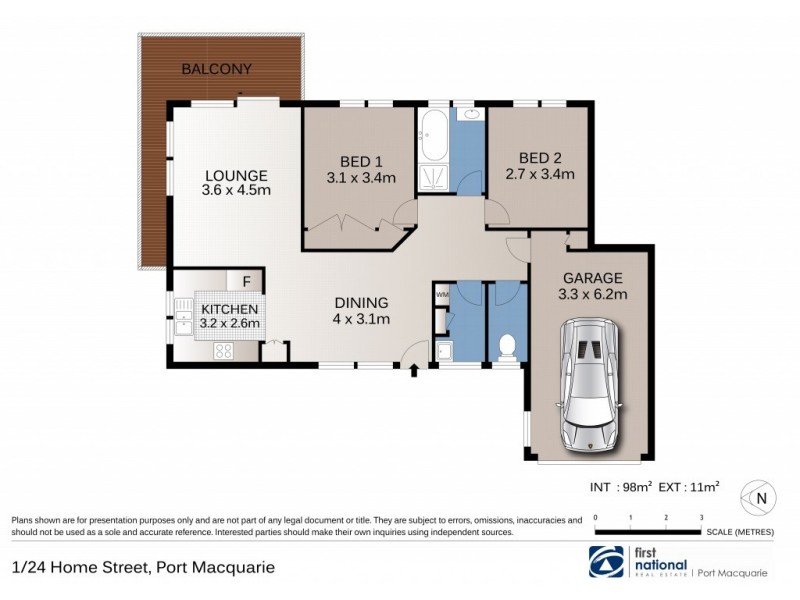 1/24 Home Street, Port Macquarie NSW 2444 Floorplan