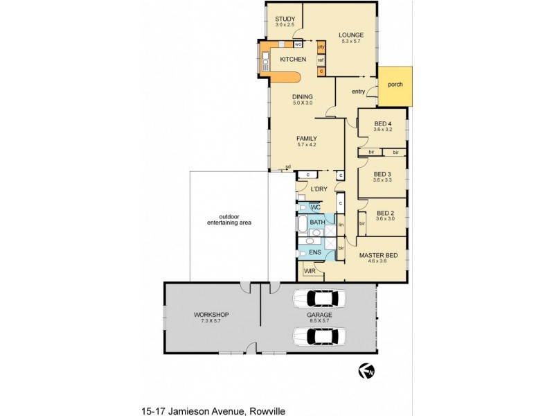15 Jamieson Ave, Rowville VIC 3178 Floorplan