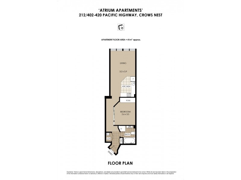 212/402-420 Pacific Highway, Crows Nest NSW 2065 Floorplan