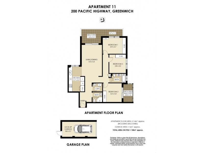 11/200 Pacific Highway, Greenwich NSW 2065 Floorplan