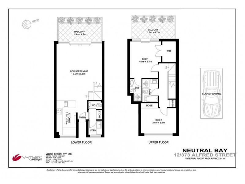 12/373 Alfred Street North (AKA 12/2 Bent Street), Neutral Bay NSW 2089 Floorplan
