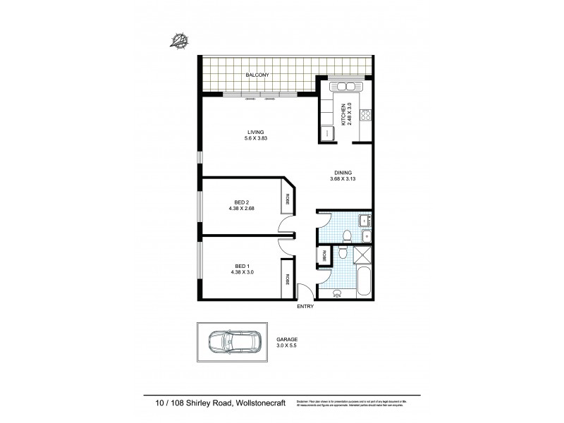 10/108 Shirley Road, Wollstonecraft NSW 2065 Floorplan