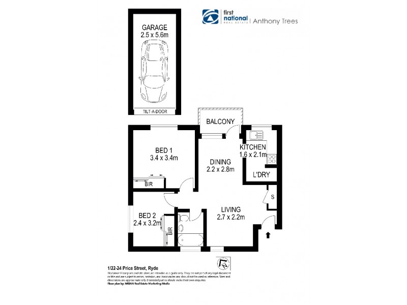 1/22 Price Street, Ryde NSW 2112 Floorplan