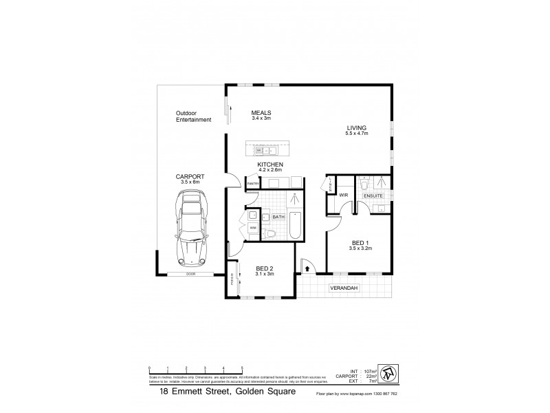 1/18 Emmett Street, Golden Square VIC 3555 Floorplan