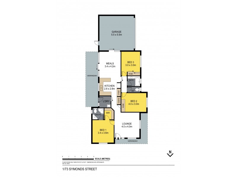 1/73 Symonds Street, Golden Square VIC 3555 Floorplan