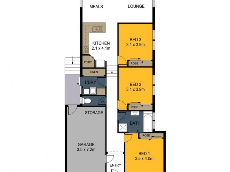 3B Kinrap Street, Kangaroo Flat VIC 3555 Floorplan