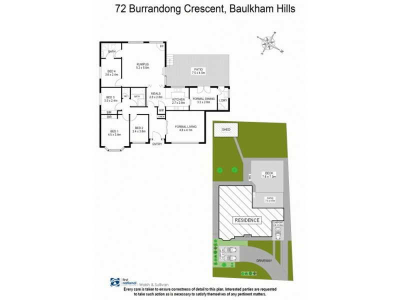 72 Burrandong Crescent, Baulkham Hills NSW 2153 Floorplan