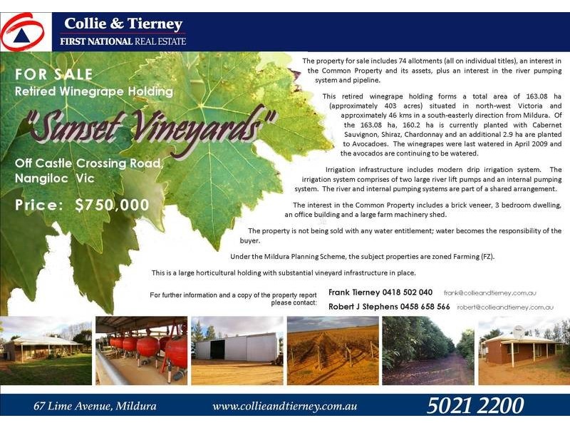 0 Sunset Vineyards off Castle Crossing Road, Nangiloc VIC 3494