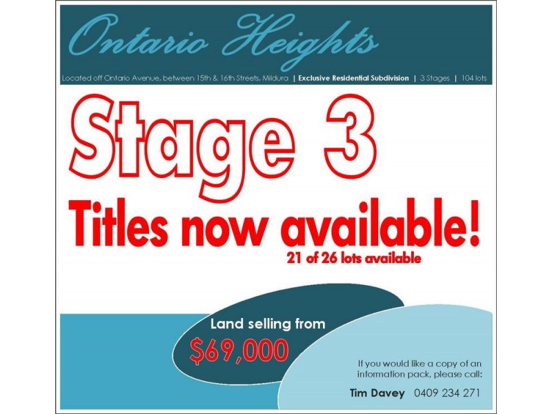 Ontario Heights, Mildura VIC 3500