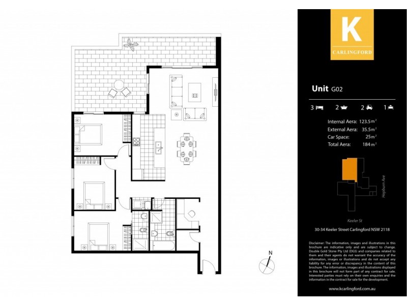 G02/30-34 Keeler Street, Carlingford NSW 2118 Floorplan
