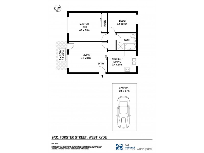 9/31 Forster Street, West Ryde NSW 2114 Floorplan