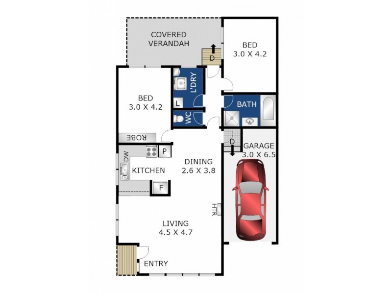 3/66 Geelong Road, Torquay VIC 3228 Floorplan