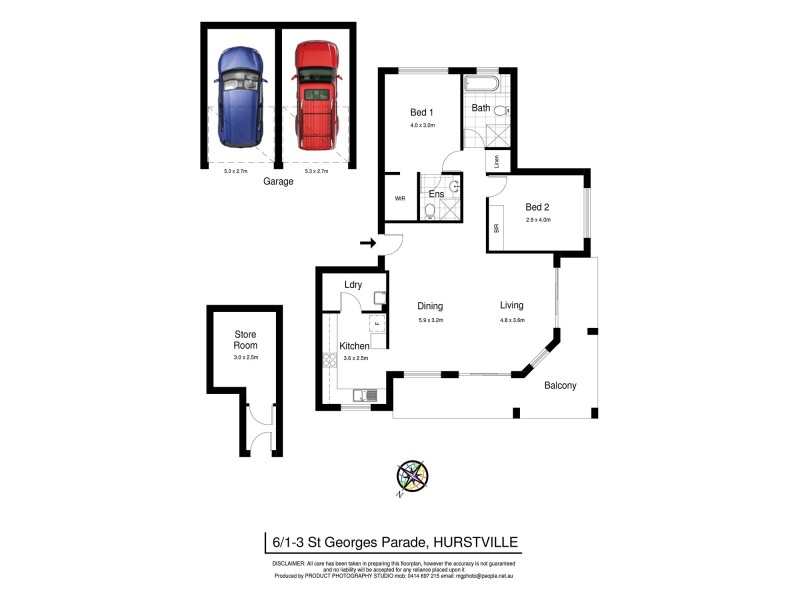 6/1-3 St Georges Parade, Hurstville NSW 2220 Floorplan