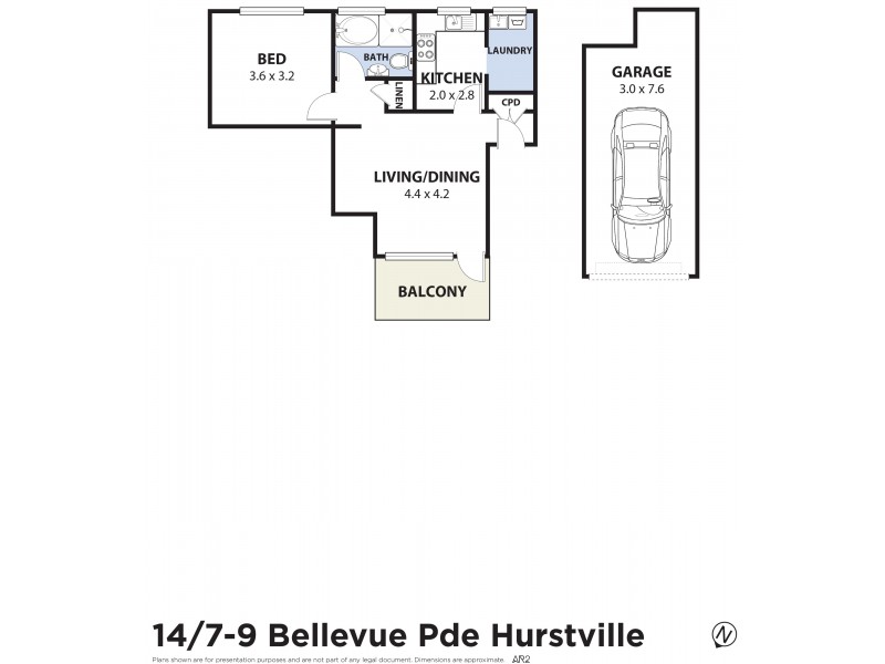14/7-9 Bellevue Parade, Hurstville NSW 2220 Floorplan