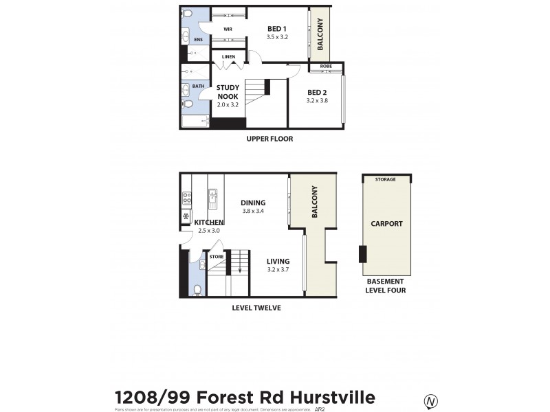 1208/99 Forest Road, Hurstville NSW 2220 Floorplan