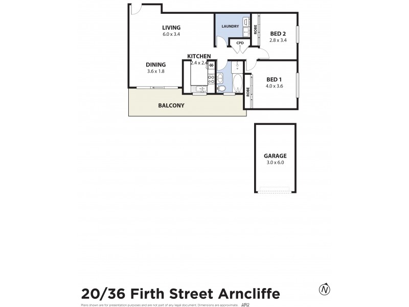 20/36 Firth Street, Arncliffe NSW 2205 Floorplan