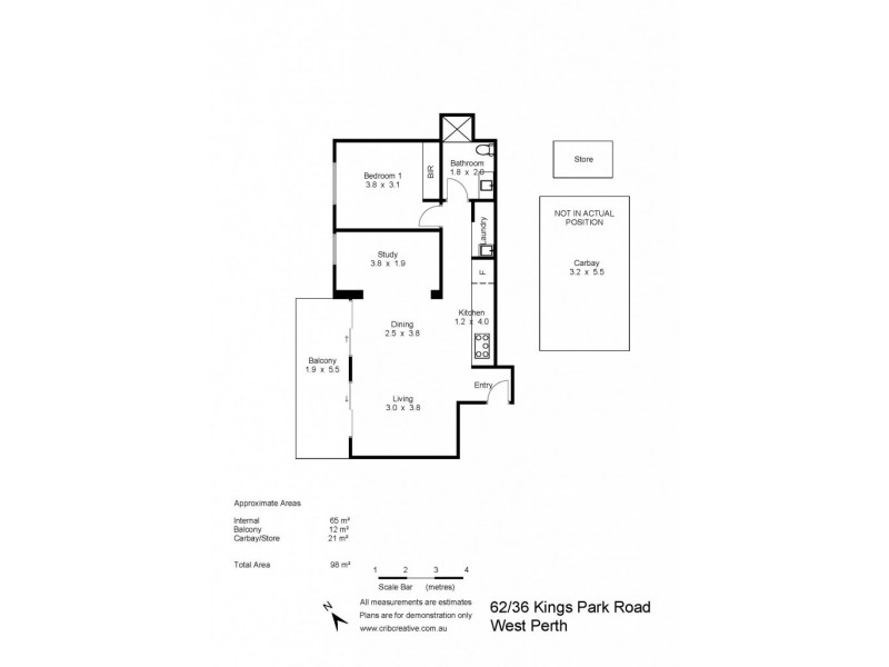62/36 Kings Park Road, West Perth WA 6005 Floorplan
