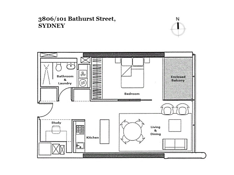 3806/101 Bathurst Street, Sydney NSW 2000 Floorplan