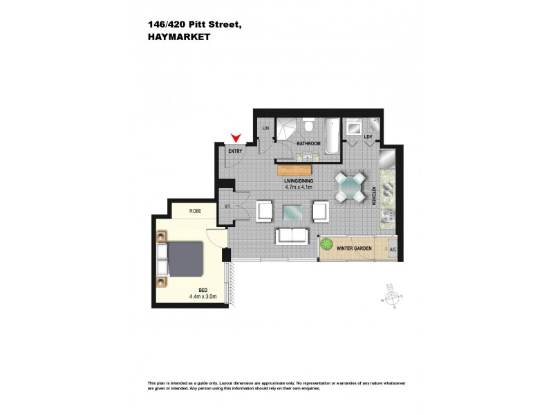 146/420 Pitt Street, Sydney NSW 2000 Floorplan