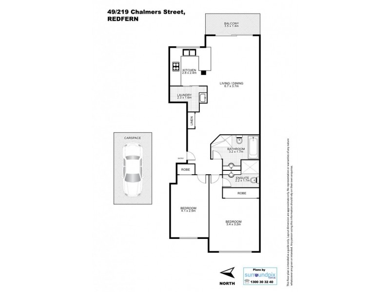 49/219 Chalmers Street, Redfern NSW 2016 Floorplan