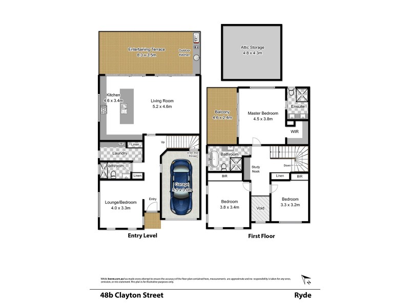 48B CLAYTON STREET, Ryde NSW 2112 Floorplan