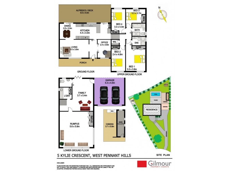 5 Kylie Crescent, West Pennant Hills NSW 2125 Floorplan