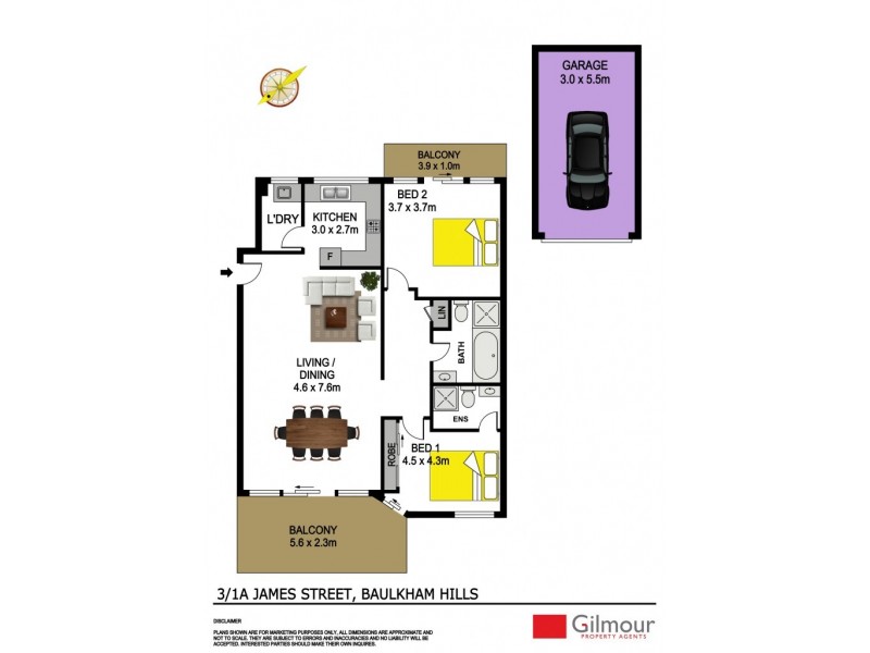 3/1A James Street, Baulkham Hills NSW 2153 Floorplan