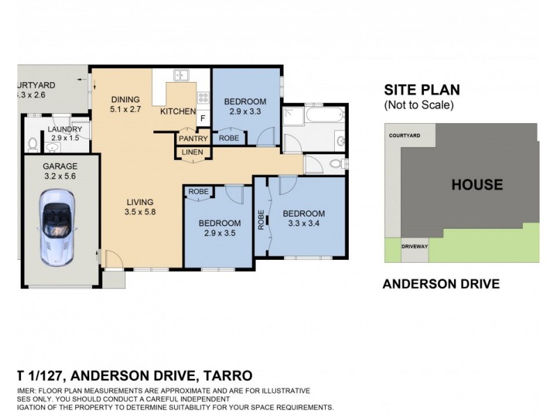1/127 Anderson Drive, Tarro NSW 2322 Floorplan