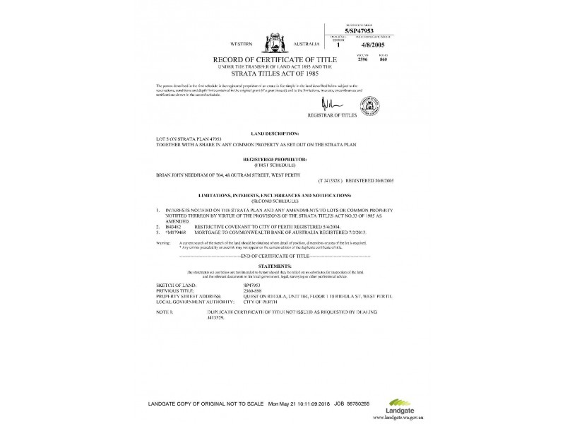 104/18 Rheola Street, West Perth WA 6005 Floorplan