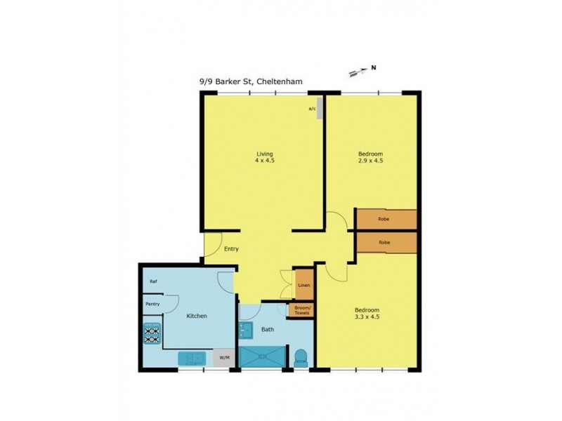 9/9 Barker Street, Cheltenham VIC 3192 Floorplan