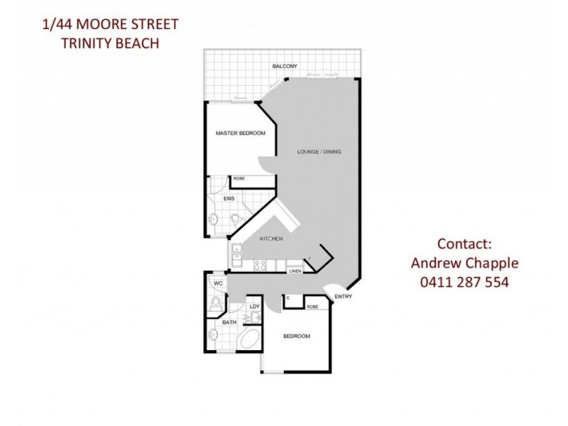 1/44 Moore Street, Trinity Beach QLD 4879 Floorplan