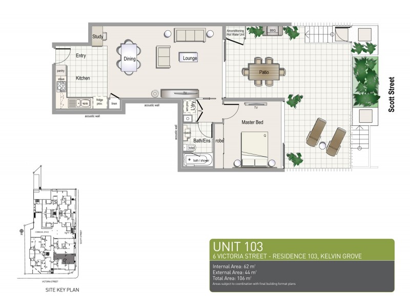 103/6 Victoria Street, Kelvin Grove QLD 4059 Floorplan