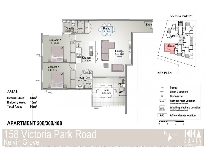 308/158 Victoria Park Road, Kelvin Grove QLD 4059 Floorplan